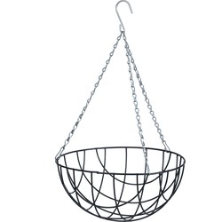 Hangende plantenbak metaaldraad groen met ketting H20 x D40 cm - hanging basket - Plantenbakken