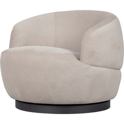 BePureHome Woolly Draaifauteuil - Ribstof - Natural - 71x84x88