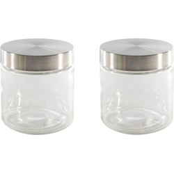 Set van 3x stuks voorraadpotten/bewaarpotten 750 ml glas met Rvs deksel - Voorraadpot