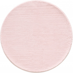 Tapijtenloods Soft Basics Wasbaar Effen Vloerkleed Roze Hoogpolig- 160 CM ROND
