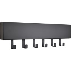 LOFT42 Mula Wandkapstok - 61x19x6 - Zwart metaal - 6 haken