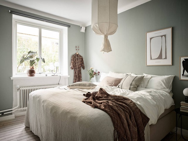 Shop the look: knusse slaapkamer met vergrijsd groen