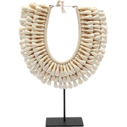 The Buffalo Tooth Necklace on Stand - White