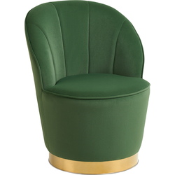 Beliani ALBY - Fauteuil-Groen-Fluweel