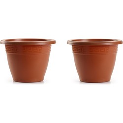 3x stuks bloempot terra cotta rond diameter 20 cm - Plantenpotten