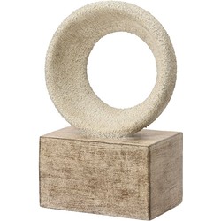 Standbeeld Fibre Clay Circle Gebroken Wit