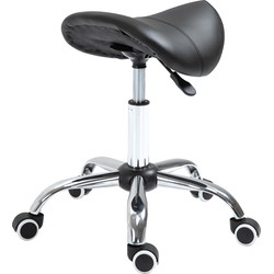 Ergonomische Zadelkruk Kunstleer Amazonekruk in Hoogte Verstelbaar 49-61 cm - Zwart