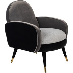 ZUIVER Lounge Chair Sam Black/Grey Fr