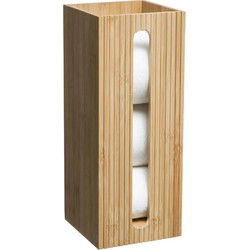 5five Toiletrollen reservoir - bruin - bamboe - 3 rollen - 36 cm - Toiletrolhouders