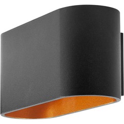 Landelijke Metalen Highlight Oval G9 Wandlamp - Zwart