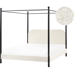 DANNEMOIS - Tweepersoonsbed - Gebroken wit - 160x200 cm - Bouclé
