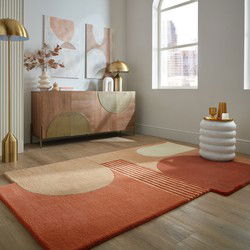 Wollen vloerkleed Lozenge - Terracotta - 120x180 cm