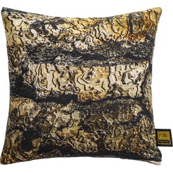 PTMD Rives Brown cotton velvet cushion bark print S