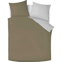 Zydante Swisstech® - Dekbedovertrekset - Omkeerbaar - Taupe & Gebroken wit - 140x200/220 cm