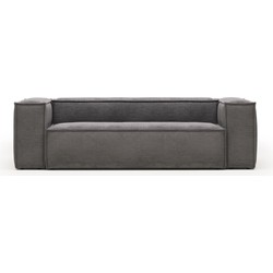 Kave Home - 3-zitsbank Blok grijs corduroy 240 cm