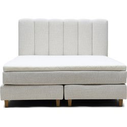 Riviera Maison Dazzle Boxspring Bed 220x180, rich tweed, antique white