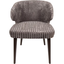PTMD Fiori Taupe 19 dining chair dark brown wood legs