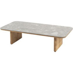 Lucas salontafel teak 120 x 60 x 30 cm Met keramiek terrazzo tafelblad 4SO