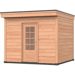 Douglas DIY overkapping, 300 x 300, met schuur en achterwand, Westwood