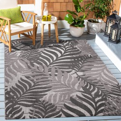 Tapijtenloods Binnen en Buiten Vloerkleed Floral Outdoor Laagpolig Tapijt Grijs- 200x290 CM