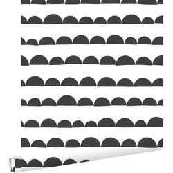 ESTAhome behang grafisch motief zwart wit - 0,53 x 10,05 m - 139268
