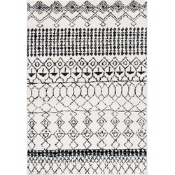 Safavieh Boho Chic Indoor Geweven Vloerkleed, Tulum Collectie, TUL229, in Ivoor & Zwart, 122 X 183 cm