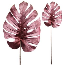 PTMD Leaves Plant Monstera Kunstblad - 29x24x76 cm - Velvet - Paars