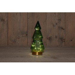 B.O.T. Tree Glass 10X23,5 cm Green With Golden Base 10Led