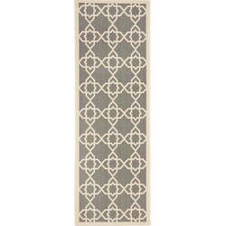 Safavieh Eigentijds Geweven Binnen/Outdoor Vloerkleed, Courtyard Collectie, CY6032, in Grijs & Beige, 69 X 201 cm