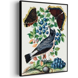 Muurwerken Akoestisch Schilderij - Prent Natuur Vogel en Bloemen 06 - Geluidsdempend Wandpaneel - Wanddecoratie - Geluidsisolatie - BASIC (AW 0.65) XL (86X120)