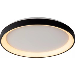 Warme ronde zwarte plafondlamp 48 cm dimbaar 38W