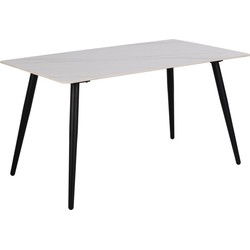 Eettafel Rechthoek Wit Keramiek - 140x80x75cm - Wiska