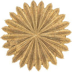 Clayre & Eef Decoratie schaal  Ø 20x2 cm Goudkleurig Kunststof Rond Takken