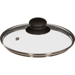 Decopatent® Universele Glazen Pan deksel - Ø18 cm - Ronde Pandeksel Glas met stoomgaatje - Transparant - Voor pannen van 18 Cm