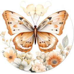 Muurcirkel Terracotta Vlinder