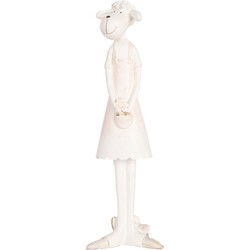 Clayre & Eef Decoratie Beeld Schaap Wit Kunststof