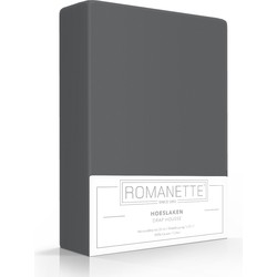 Romanette Hoeslaken Katoen Antraciet-200 x 220 cm