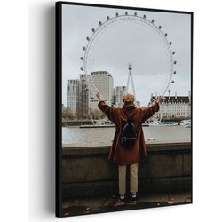 Muurwerken Akoestisch Schilderij - London Eye - Geluidsdempend Wandpaneel - Wanddecoratie - Geluidsisolatie - BASIC (AW 0.65) L (72X100)