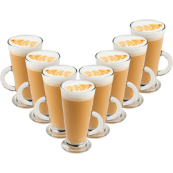 OTIX Latte Macchiato Glazen - 280 ml - 8 Stuks met Oor - Cappuchino - Theeglazen met oor