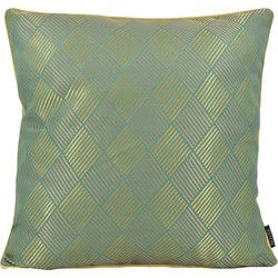 Luxury Checker Green | 45 x 45 cm | Kussenhoes | Jacquard / Polyester