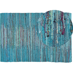 MERSIN - Laagpolig vloerkleed - Turquoise - 160 x 230 cm - Katoen