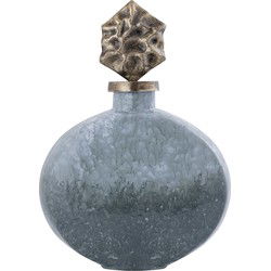 PTMD Cherisee Green Glass Statue Brass Lid Wide
