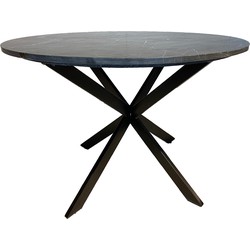 Livingfurn - Zwart Eetkamertafel  Marmer -  - Marmer  - 110cm - Zwart