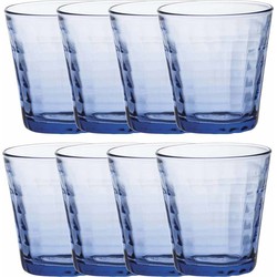 20x Drinkglazen/waterglazen blauw Prisme 220 ml - Drinkglazen