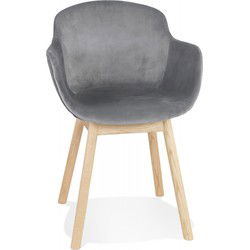 Stoel met armleuningen FRIDA 59x54x80 cm Grijs
