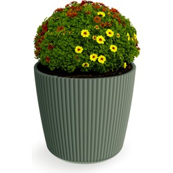 Prosperplast Plantenpot/bloempot Buckingham - kunststof - dennen groen - 39 x 34 cm - Plantenpotten