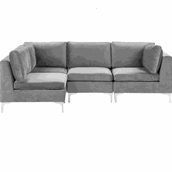 Beliani EVJA - Modulaire Sofa-Grijs-Fluweel