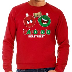 Bellatio Decorations foute Kersttrui/sweater voor heren - baldadig kerstfeest - rood - ontdeugend 2XL - kerst truien