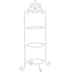 Clayre & Eef Etagère voor 3 borden  77 cm Wit Ijzer Rond Etagère