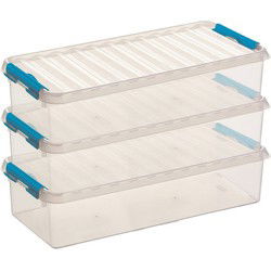 Sunware opbergbox - 3x - transparant - 6.5L - 48 x 19 x 10 cm - Opbergbox